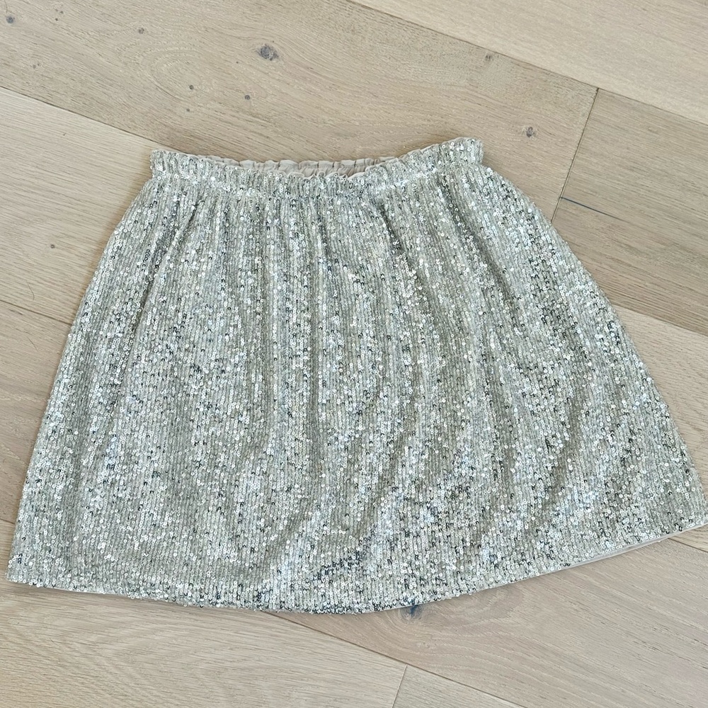 Vineyard Vines Silver Sequin Girls Skirt Size Large